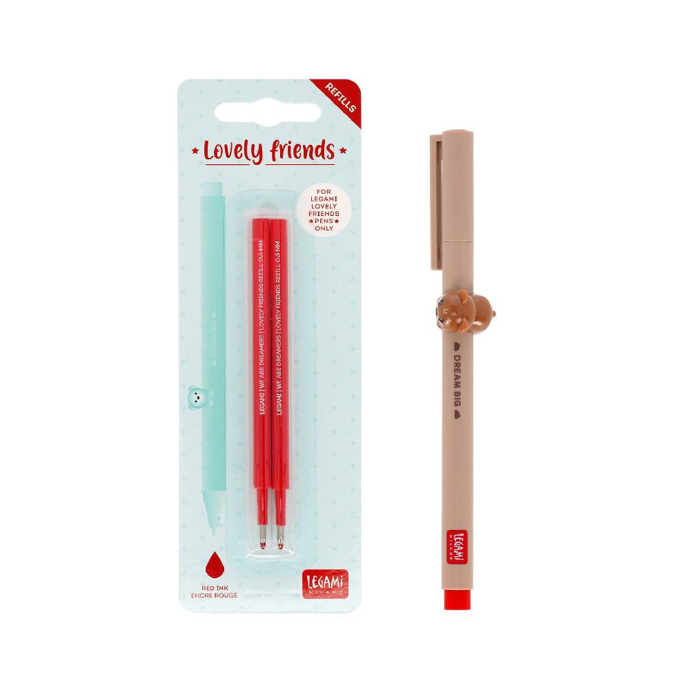 Legami Set Penna Lovely Teddy Bear con Refill Rosso