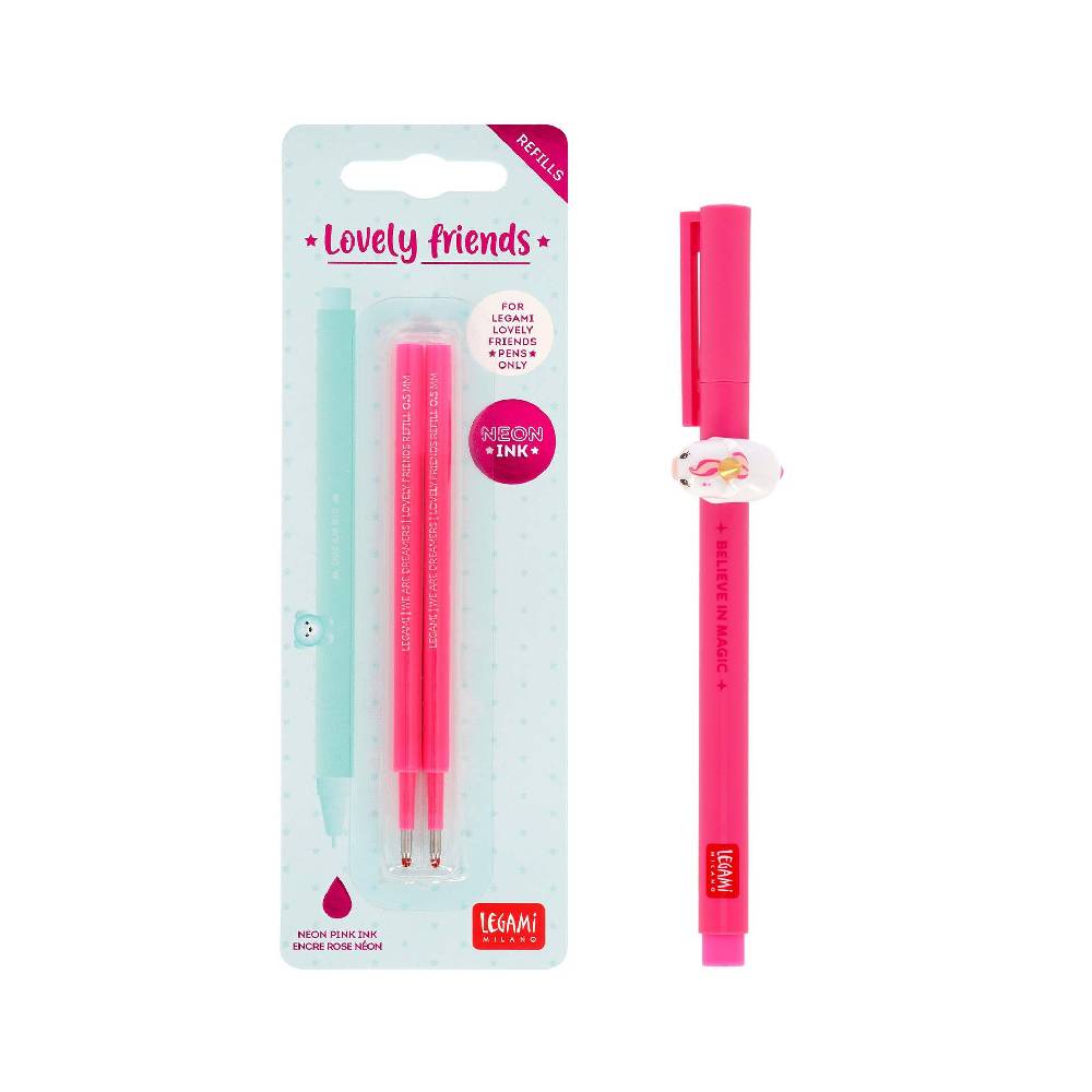 Legami Set Penna Lovely Unicorn con Refill Rosa Neon 2025