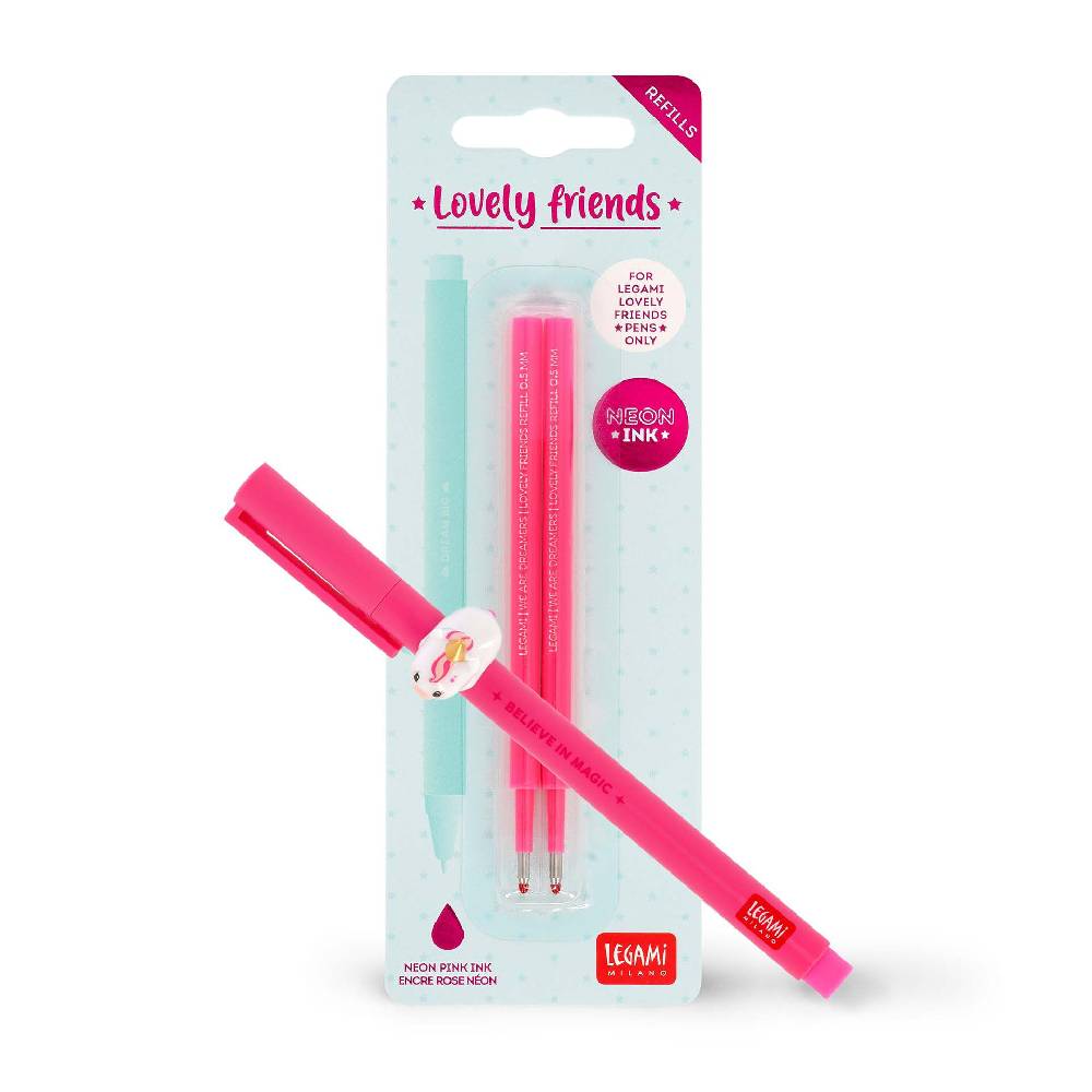Legami Set Penna Lovely Unicorn con Refill Rosa Neon 2025