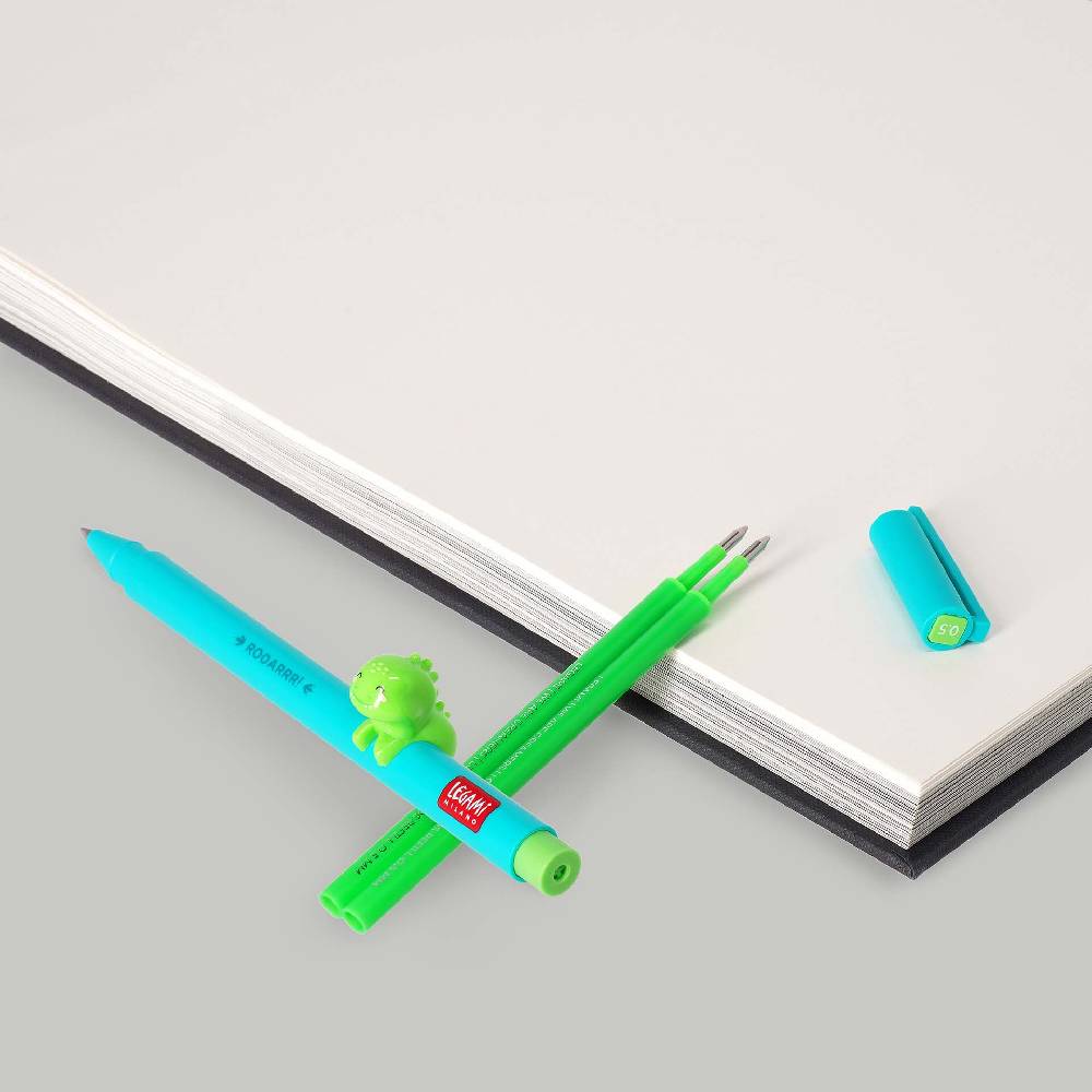 Legami Set Penna Lovely Dino con Refill Verde Neon In Linea