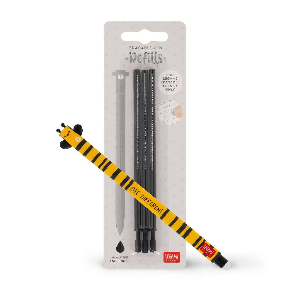 Legami Set Penna Cancellabile Bee con Refill Nero Spedizione Gratuita