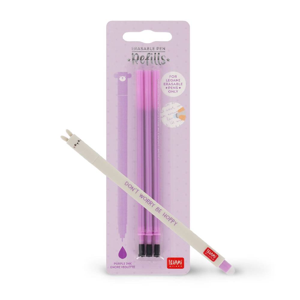 Legami Set Penna Cancellabile Bunny con Refill Viola Soddisfazione Garantita