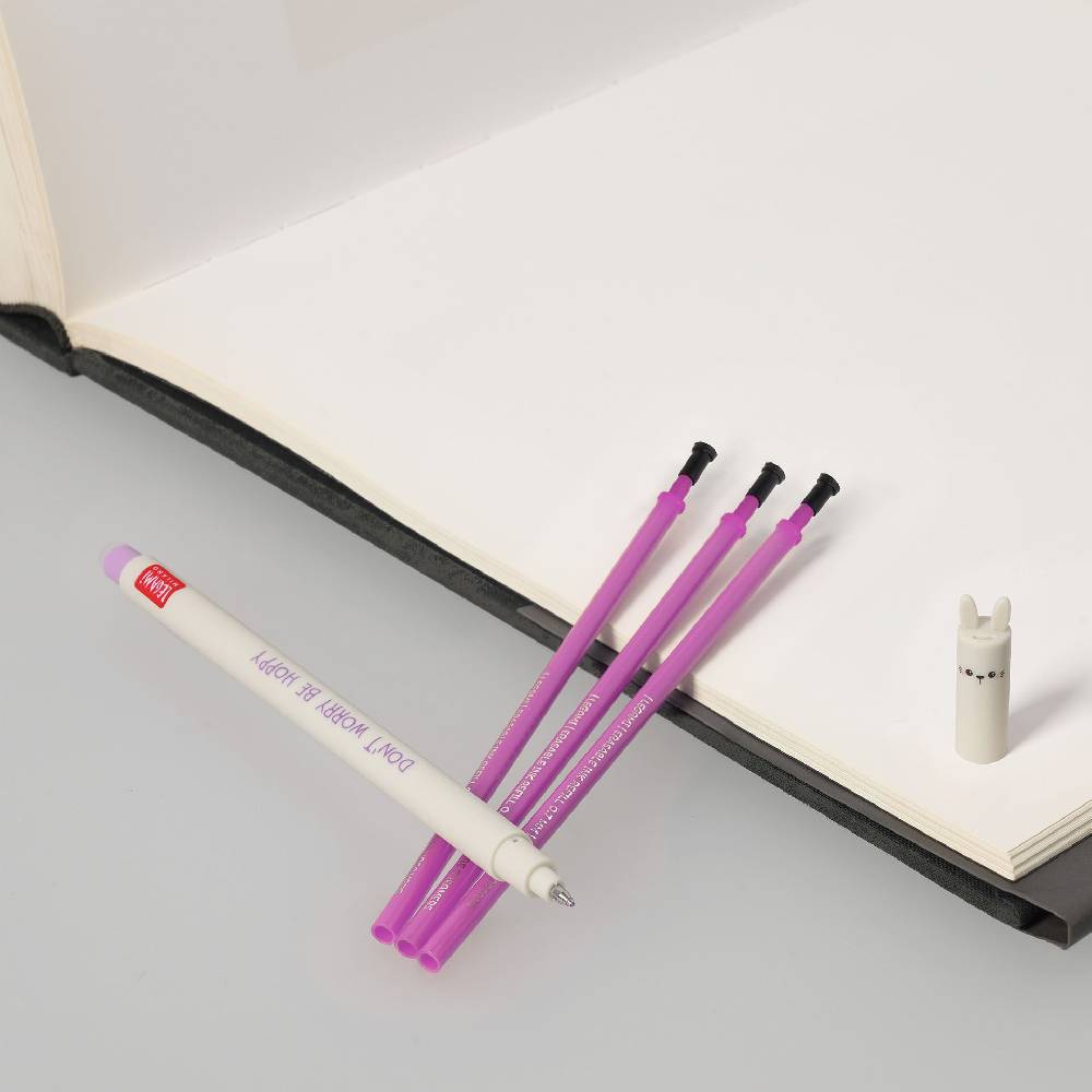 Legami Set Penna Cancellabile Bunny con Refill Viola Soddisfazione Garantita