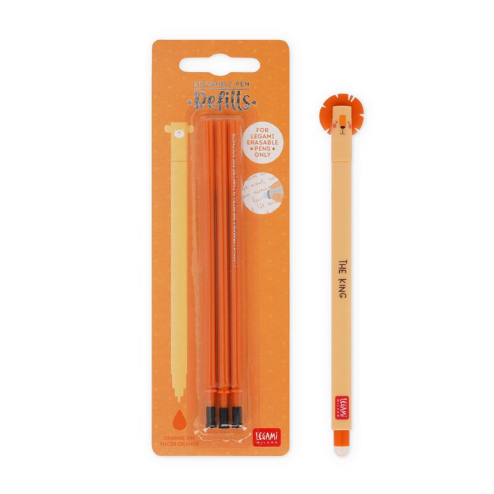 Legami Set Penna Cancellabile Lion con Refill Arancione Promozione Limitata