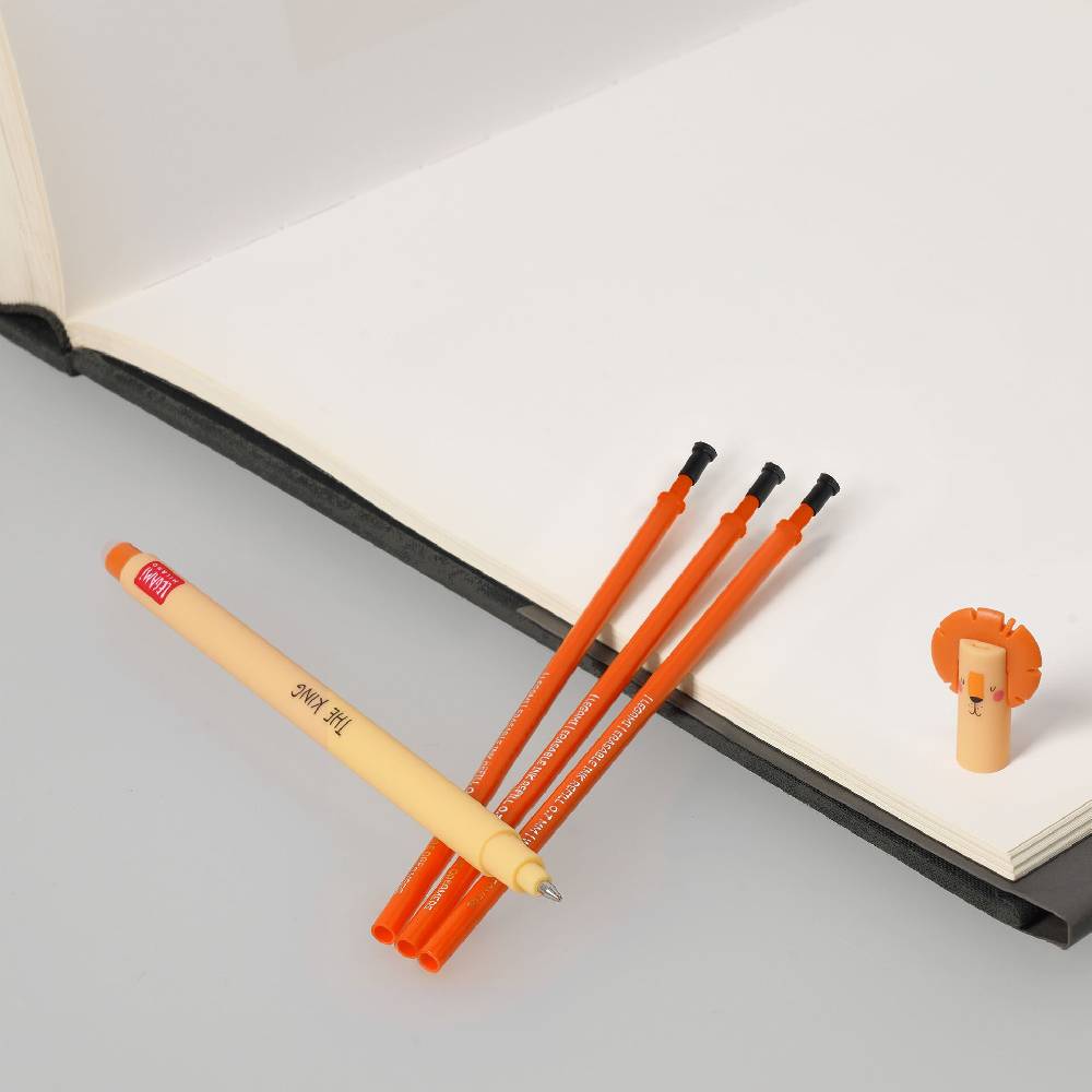 Legami Set Penna Cancellabile Lion con Refill Arancione Promozione Limitata