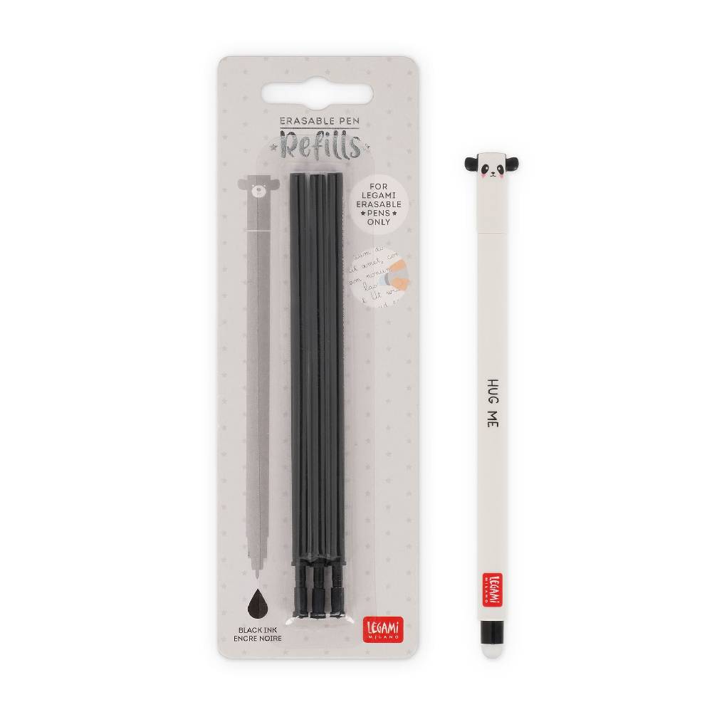 Legami Set Penna Cancellabile Panda con Refill Nero