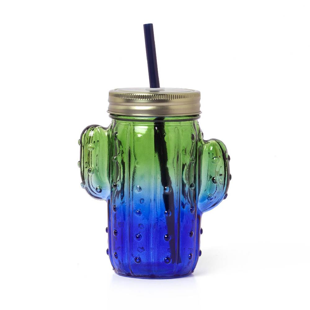 Legami Bicchiere in Vetro con Tappo e Cannuccia - Cheers