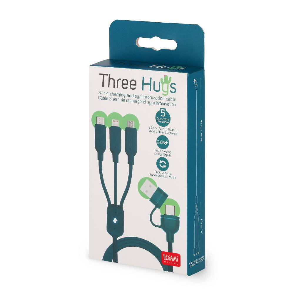 Legami Cavo 3 in 1 di Ricarica e Sincronizzazione - Three Hugs Spedizione Gratuita