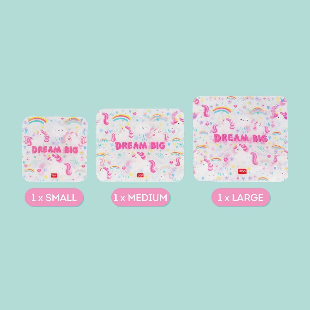 Legami Set di 3 Buste per Alimenti - Snack Bags In Linea