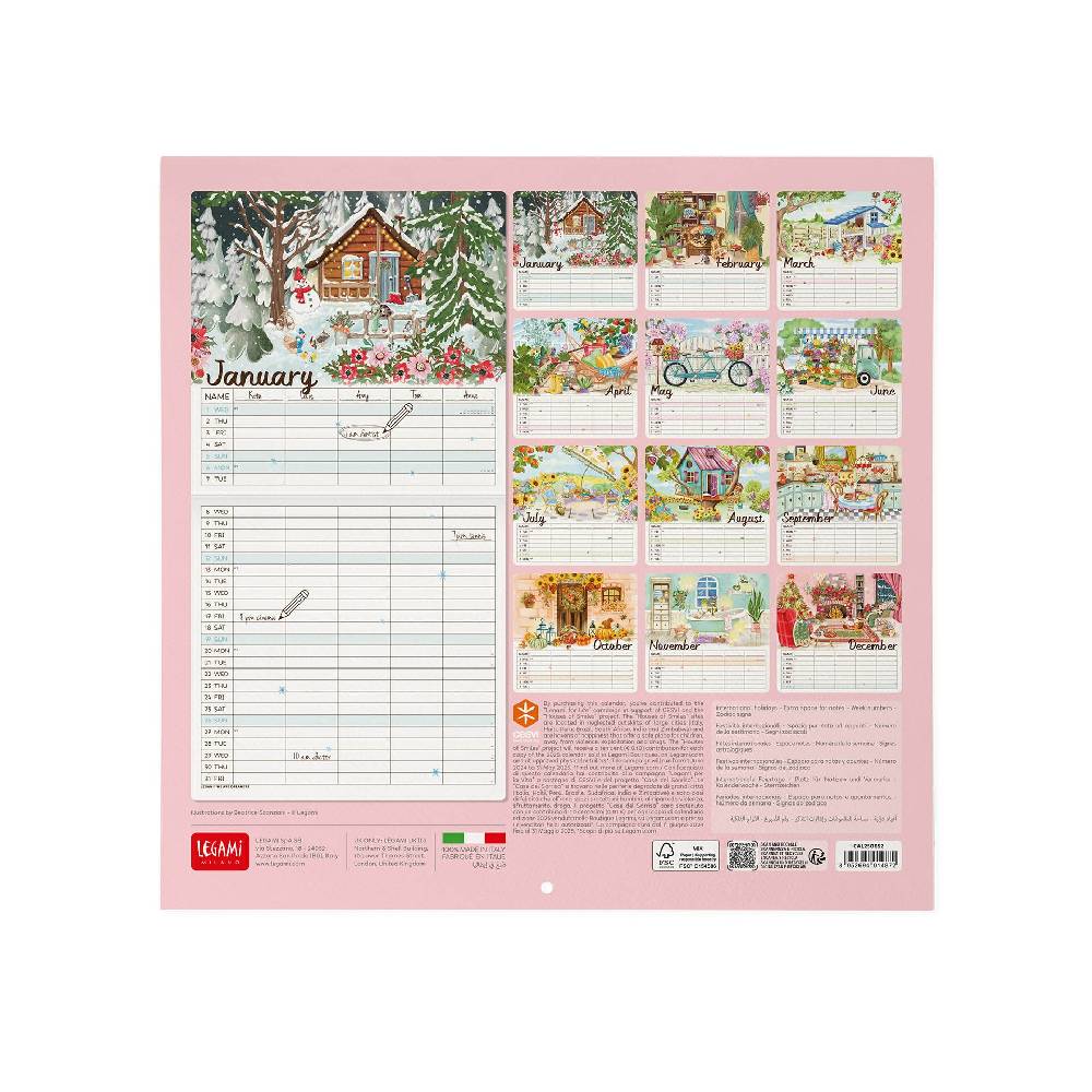 Legami Calendario da Parete 2025 - 30 x 29 cm Italia