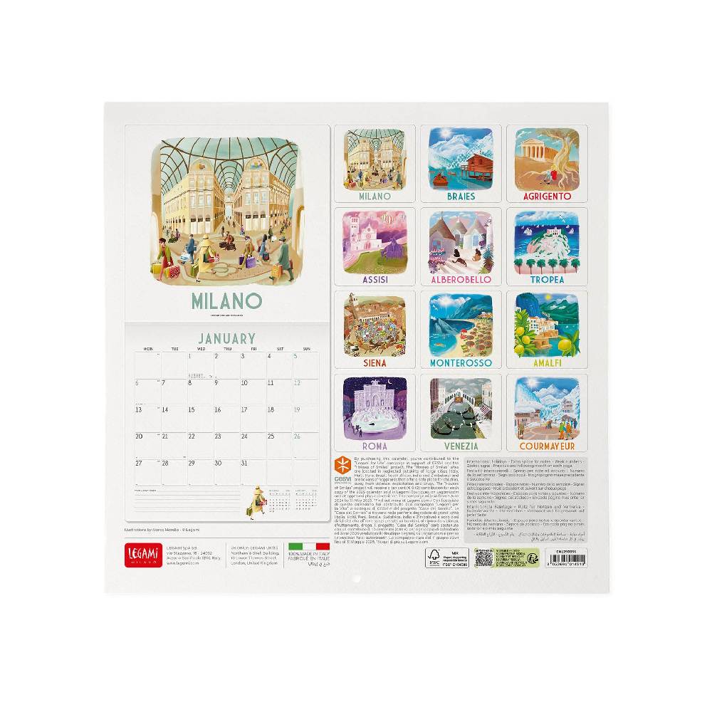Legami Calendario da Parete 2025 - 30 x 29 cm Qualità