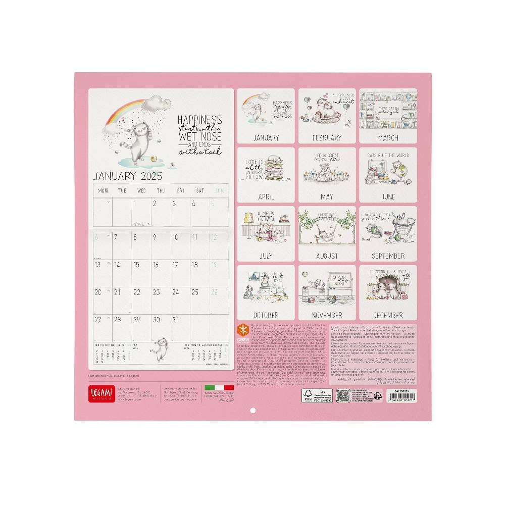 Legami Calendario da Parete 2025 - 30 x 29 cm Pezzi Unici