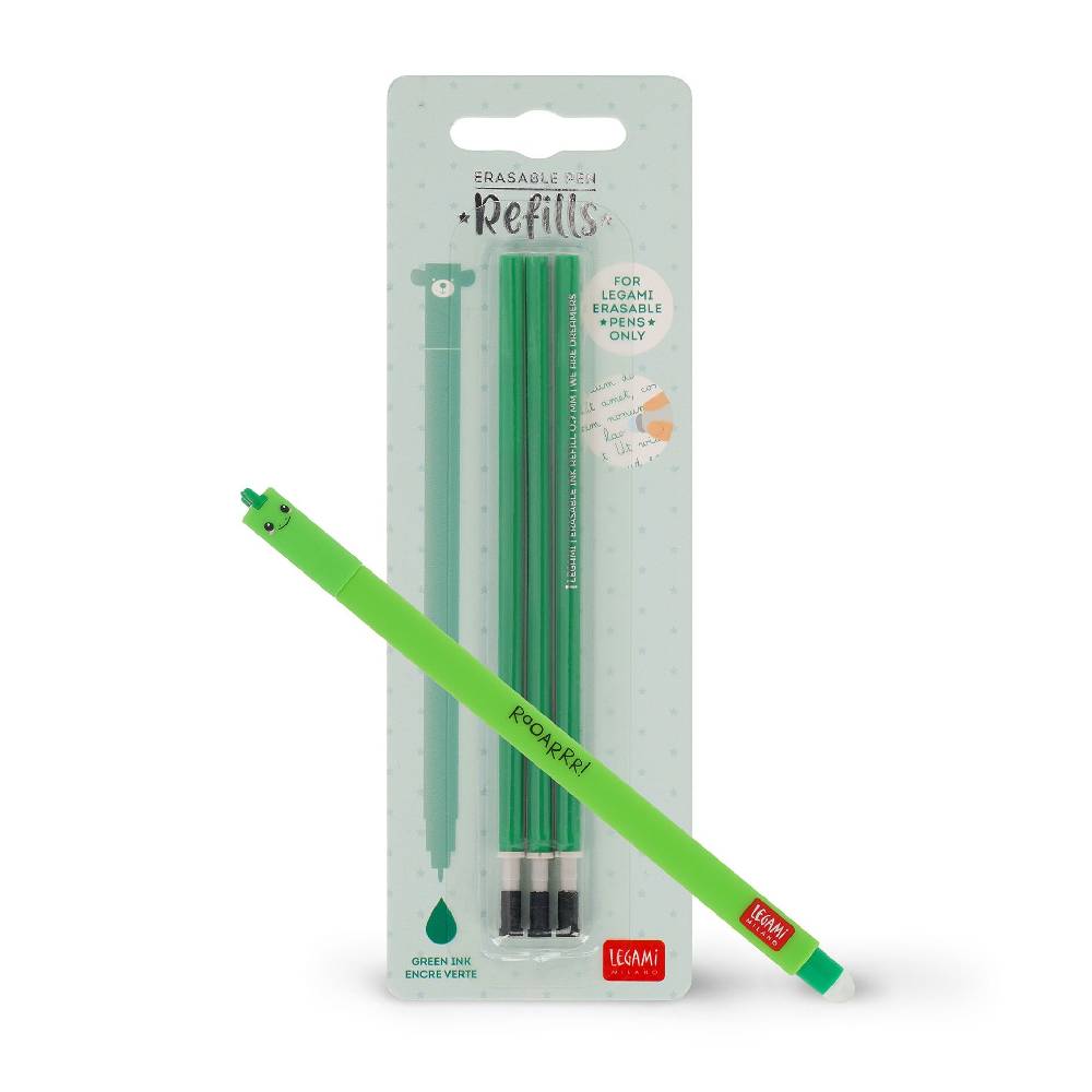 Legami Set Penna Cancellabile Dino con Refill Verde Fino al 50% di sconto