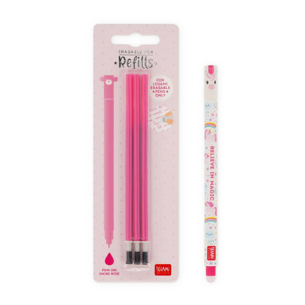 Legami Set Penna Cancellabile Unicorn con Refill Rosa