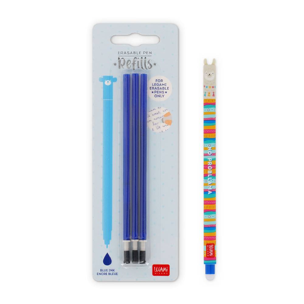 Legami Set Penna Cancellabile Llama con Refill Blu
