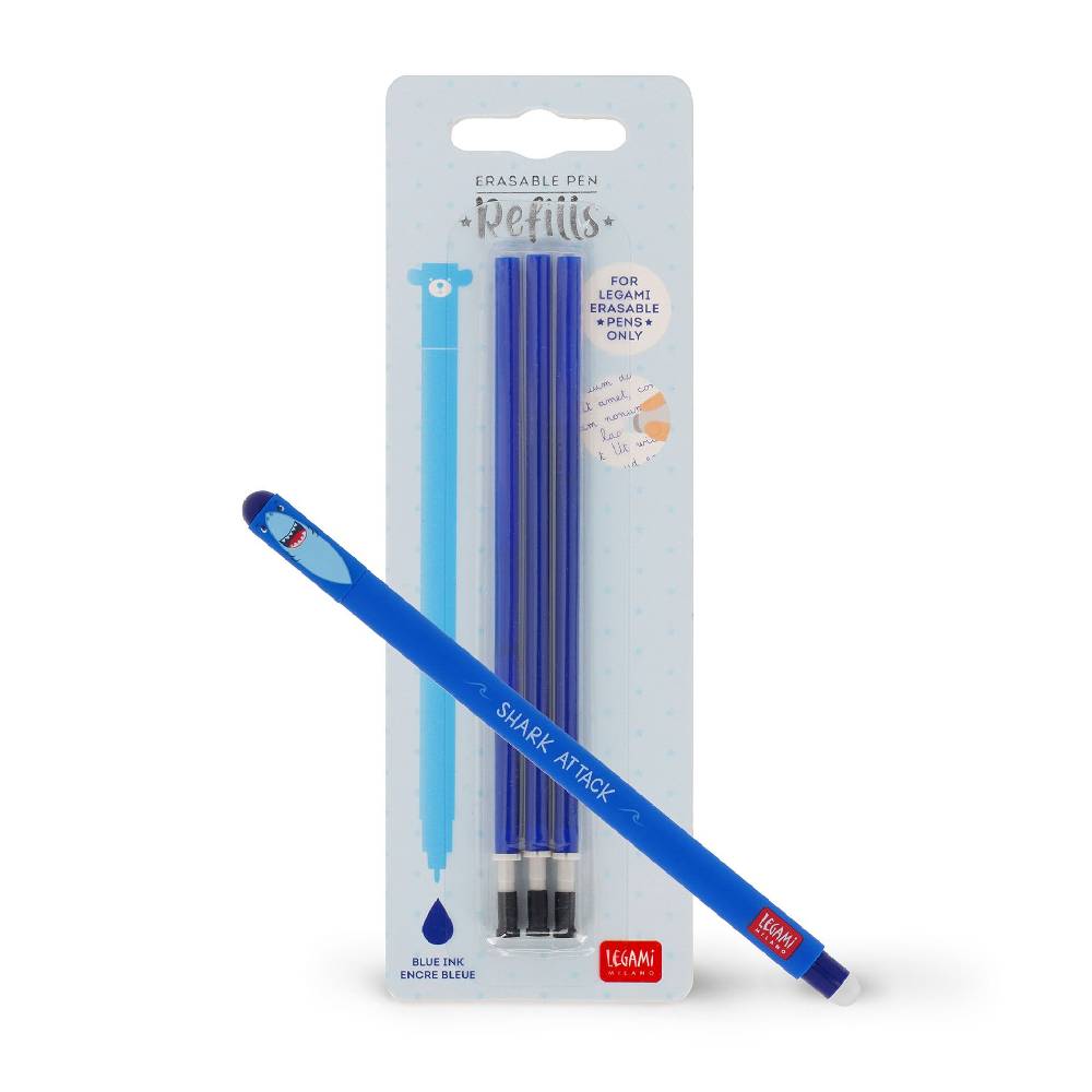 Legami Set Penna Cancellabile Shark con Refill Blu Only for today