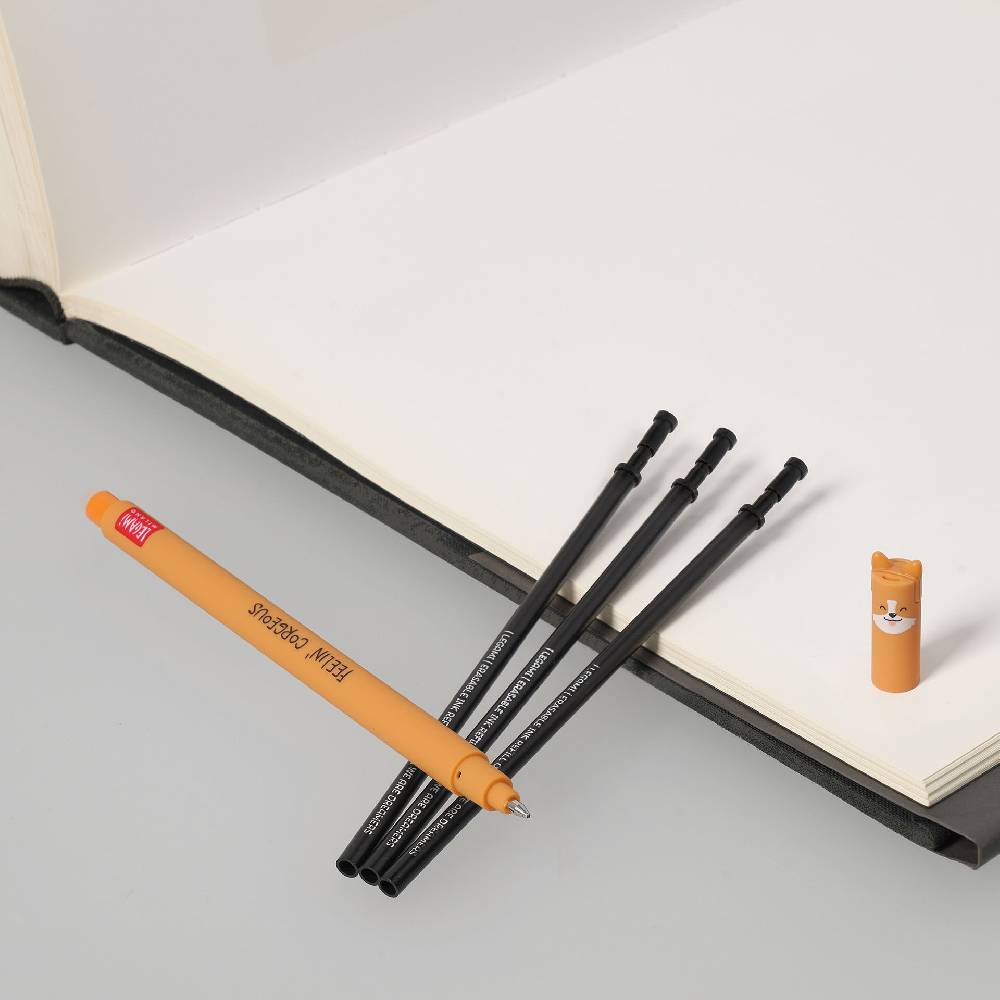 Legami Set Penna Cancellabile Corgi con Refill Nero Sostegno trimestrale