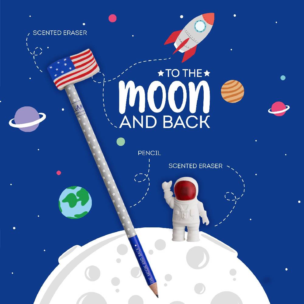 Legami Set di 2 Gomme e 1 Matita - To The Moon And Back 50% di sconto per tempo limitato