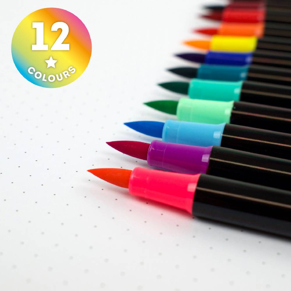 Legami Set di 12 Pennarelli con Punta Pennello - Brush Markers Shopping Online