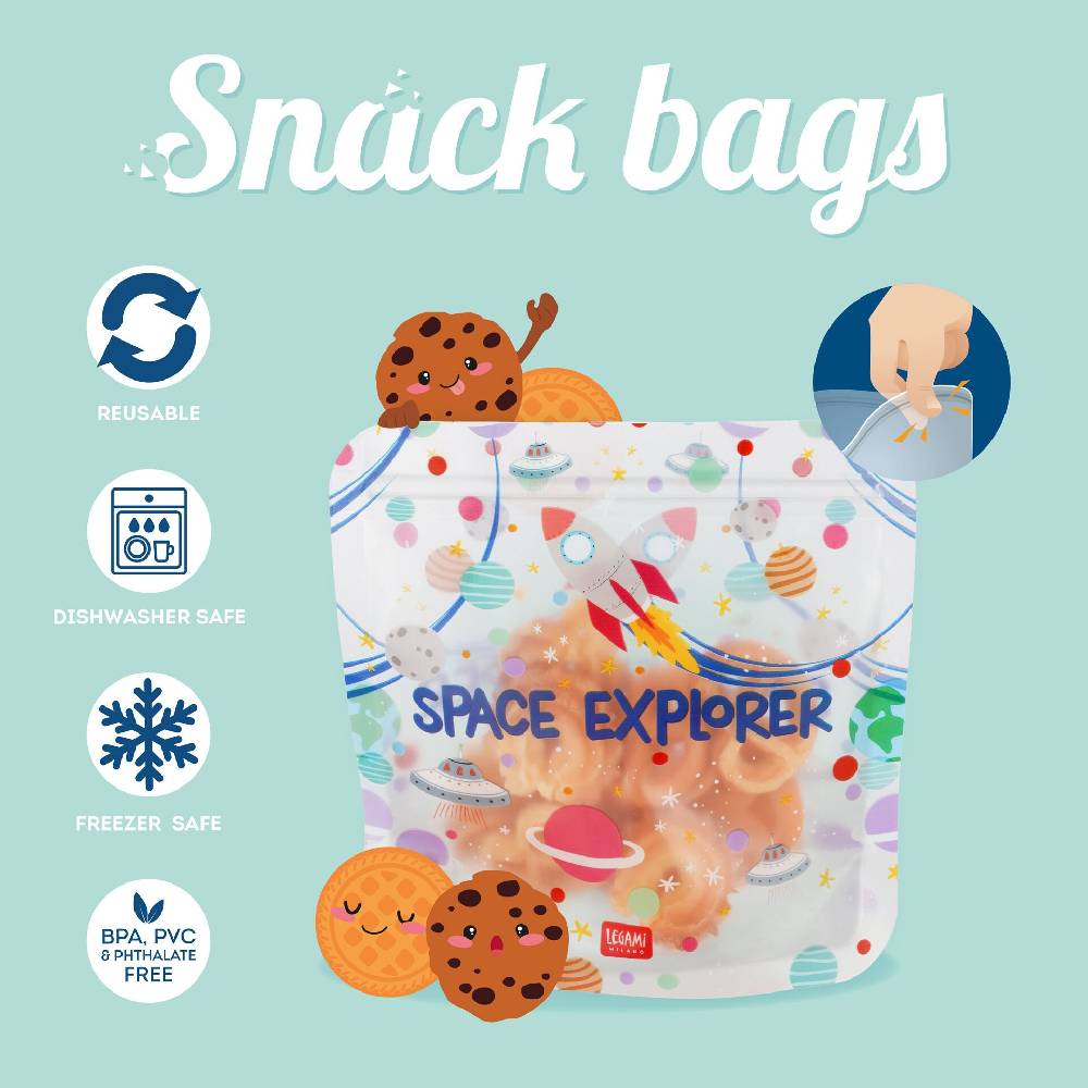Legami Set di 3 Buste per Alimenti - Snack Bags Sostegno trimestrale