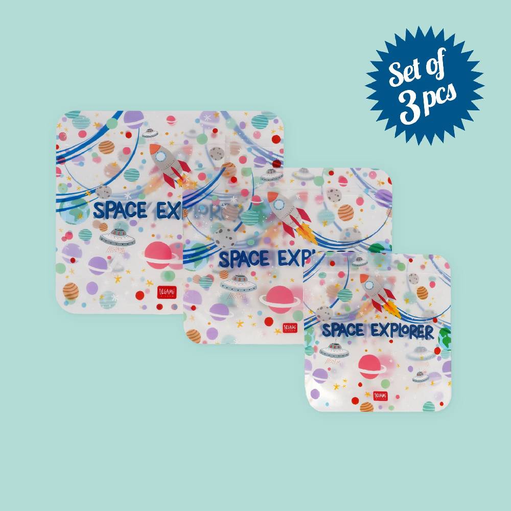 Legami Set di 3 Buste per Alimenti - Snack Bags Sostegno trimestrale