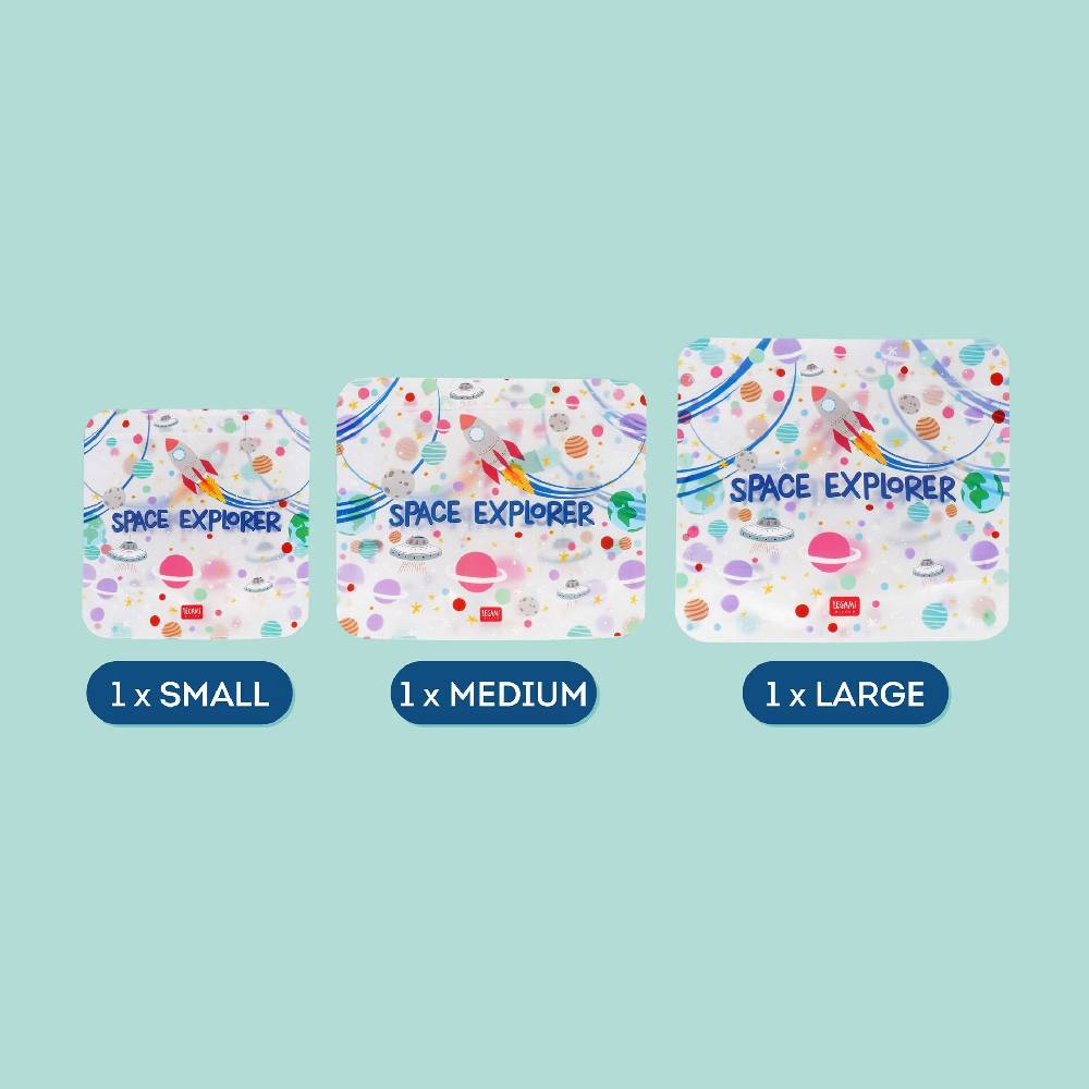 Legami Set di 3 Buste per Alimenti - Snack Bags Sostegno trimestrale
