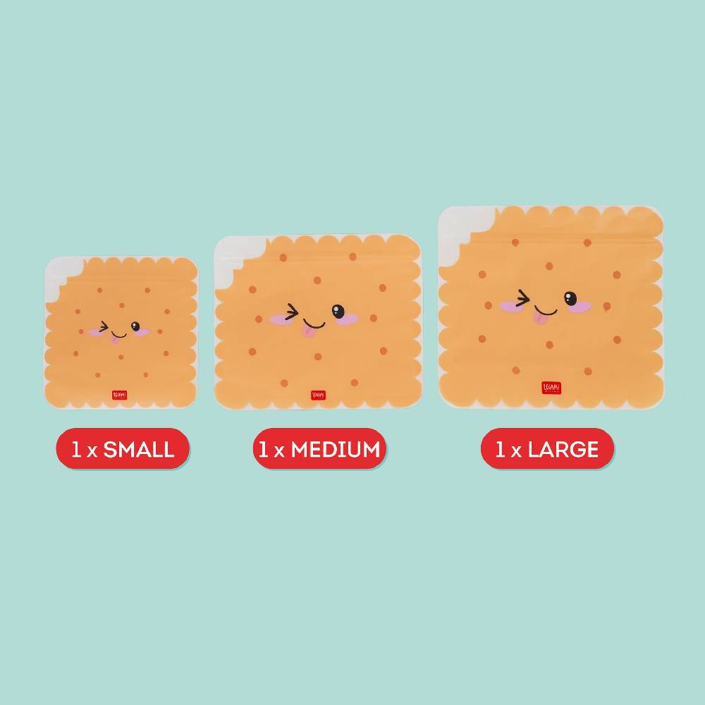 Legami Set di 3 Buste per Alimenti - Snack Bags Fino al 55% di sconto