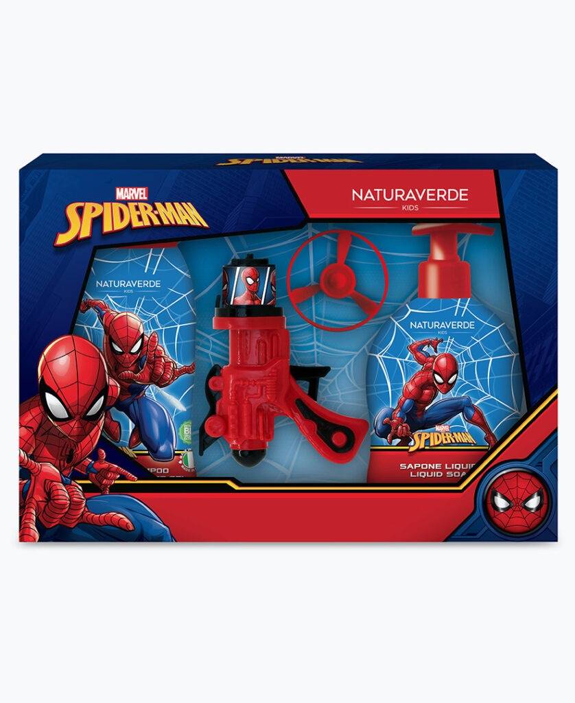 Naturaverde SPIDERMAN CONFEZIONE REGALO CON PISTOLA LANCIA ELICHE