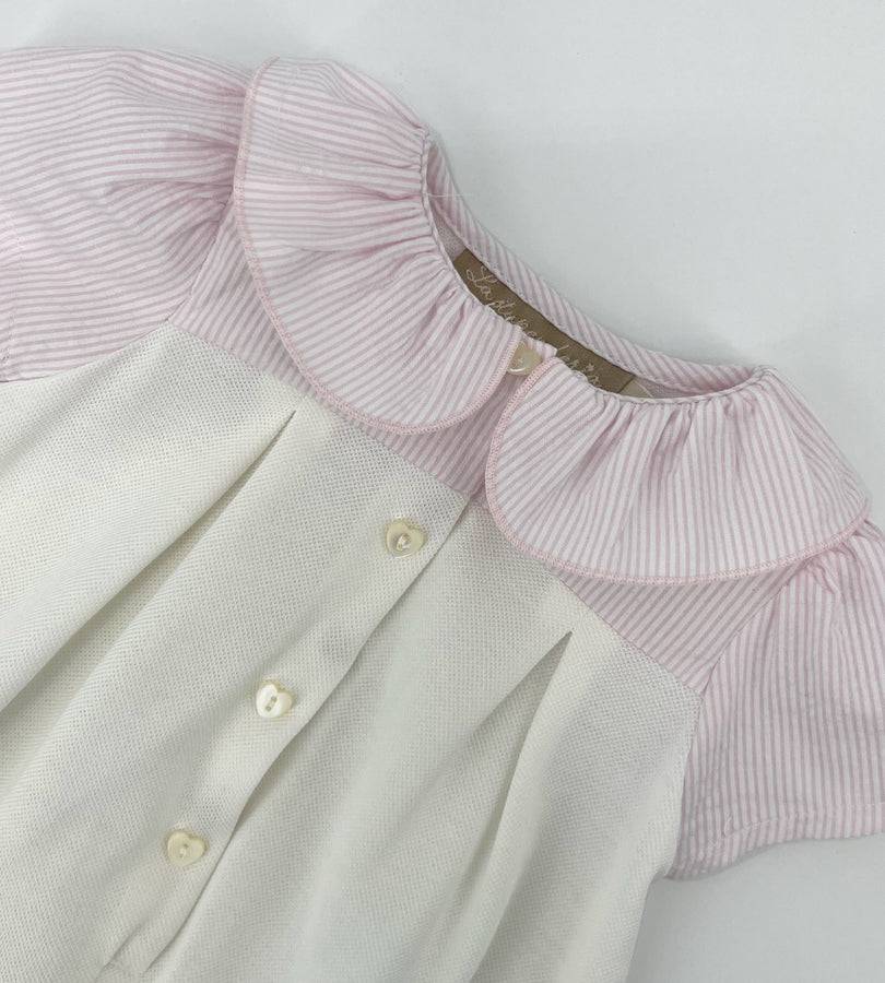La Stupenderia WHITE AND PINK ROMPER Spedizione Gratuita