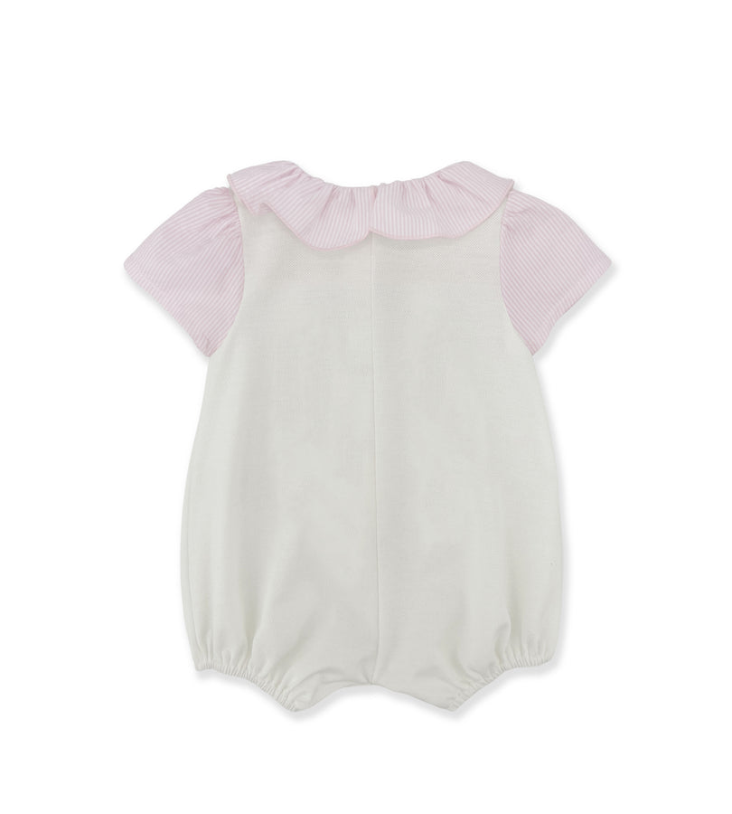 La Stupenderia WHITE AND PINK ROMPER Spedizione Gratuita