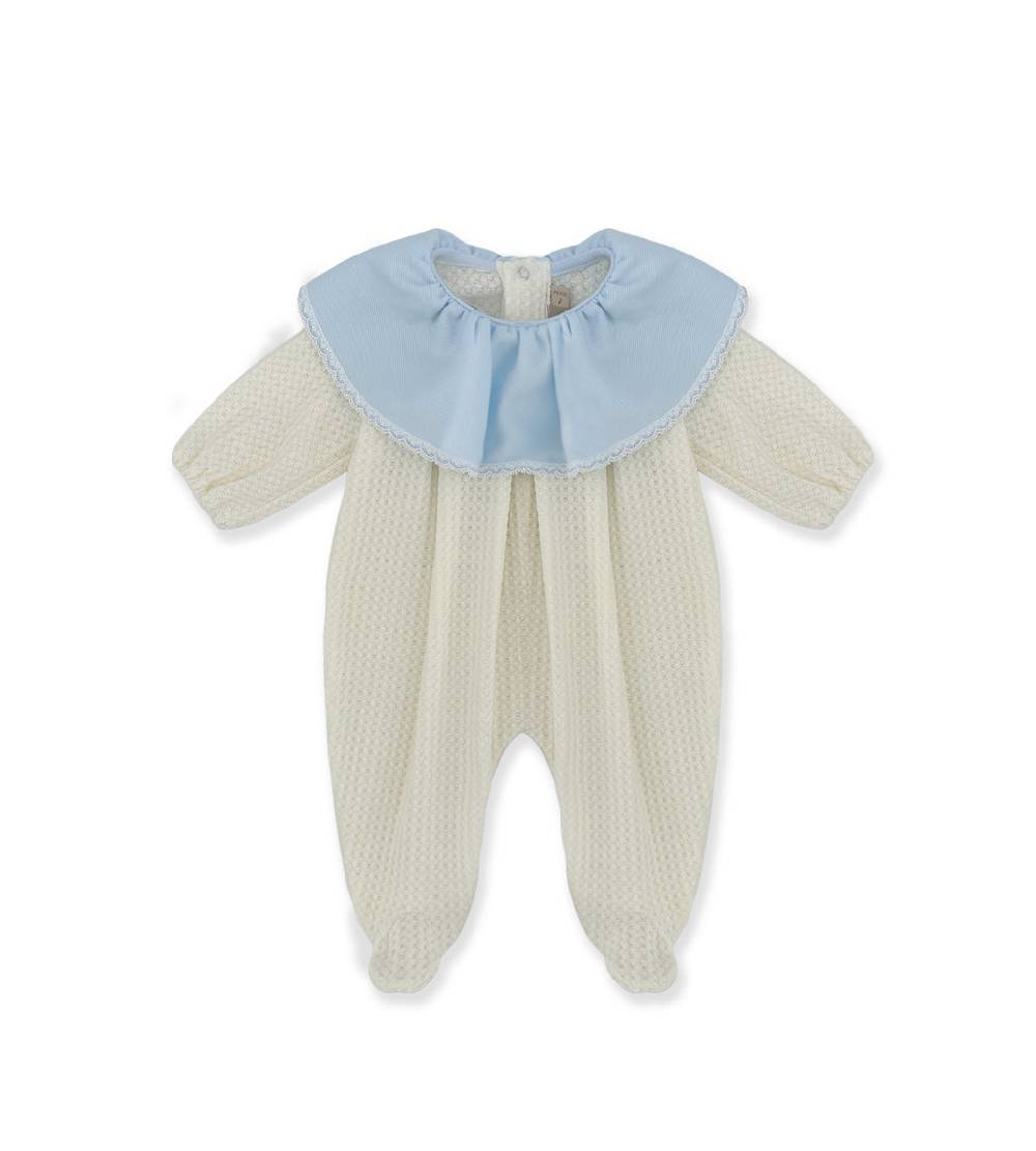 La Stupenderia LIGHT BLUE NECK KNITTED ROMPER
