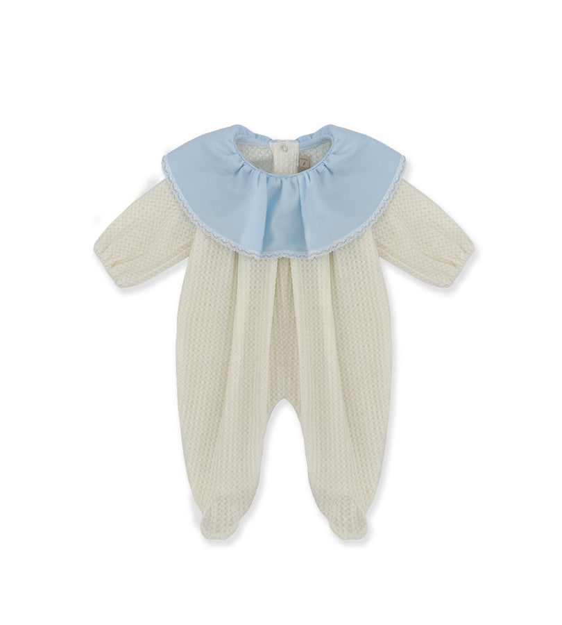 La Stupenderia LIGHT BLUE NECK KNITTED ROMPER Consegna Veloce