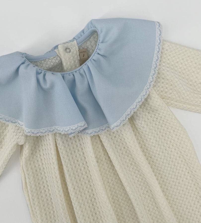 La Stupenderia LIGHT BLUE NECK KNITTED ROMPER Consegna Veloce