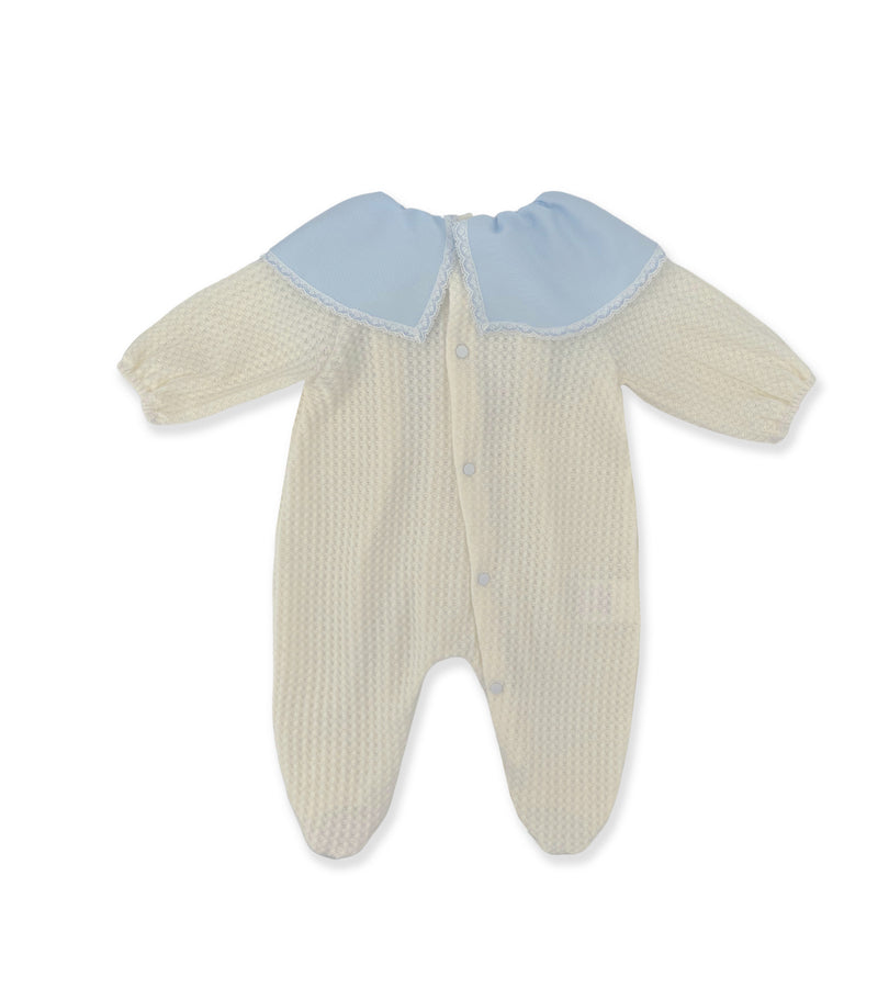 La Stupenderia LIGHT BLUE NECK KNITTED ROMPER Consegna Veloce
