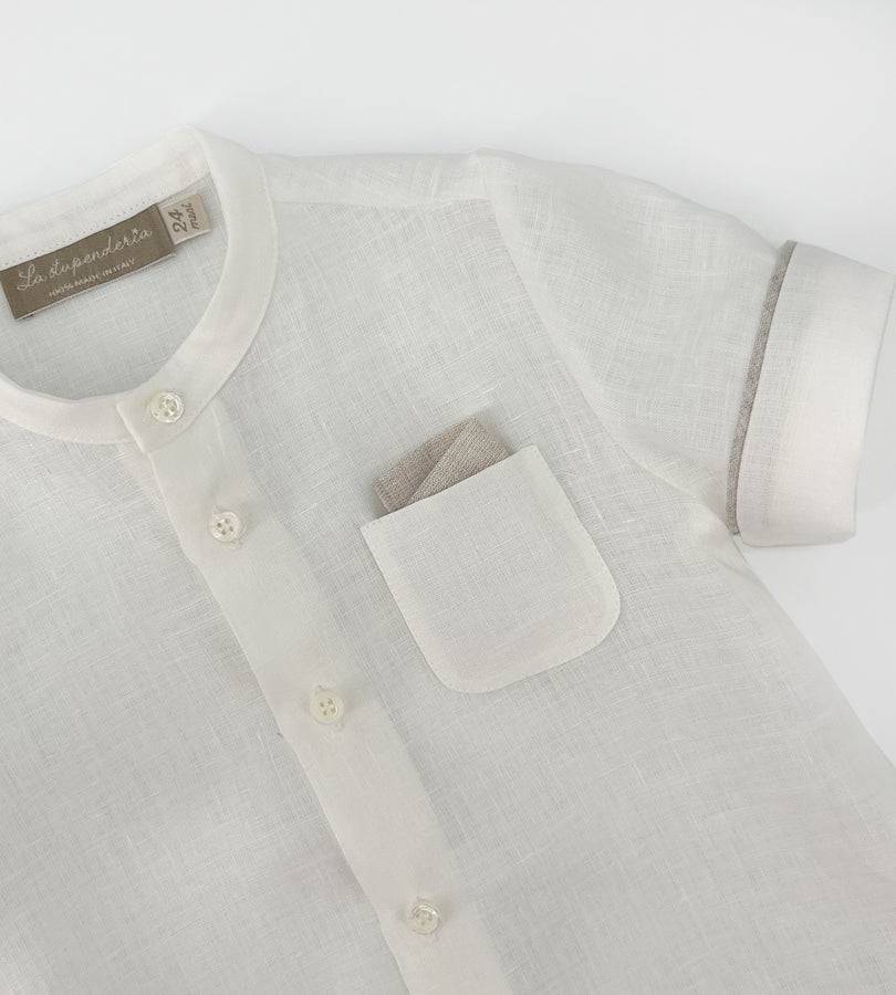 La Stupenderia CAMICIA LINO BIANCO Nuova