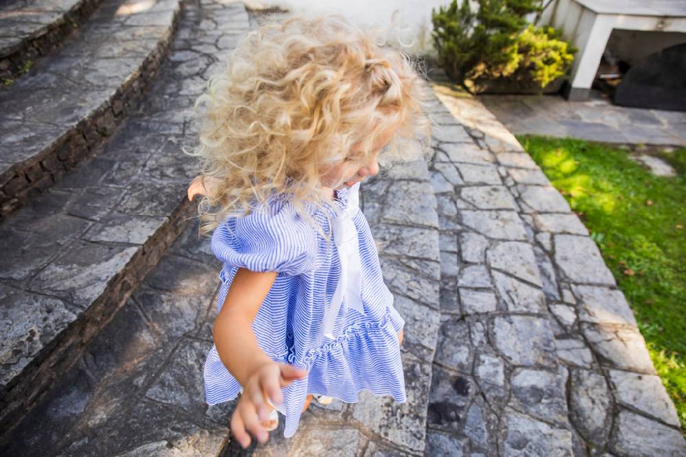 La Stupenderia WHITE AND BLUE STRIPED DRESS