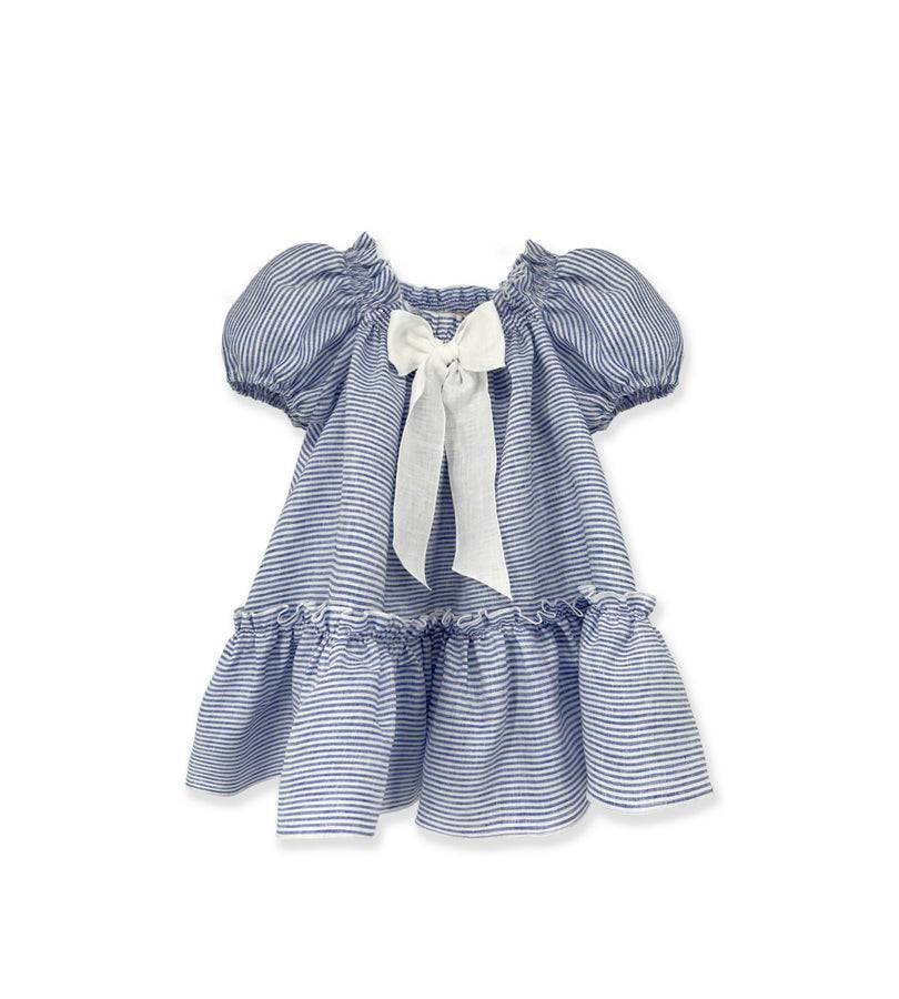 La Stupenderia WHITE AND BLUE STRIPED DRESS Nuovo