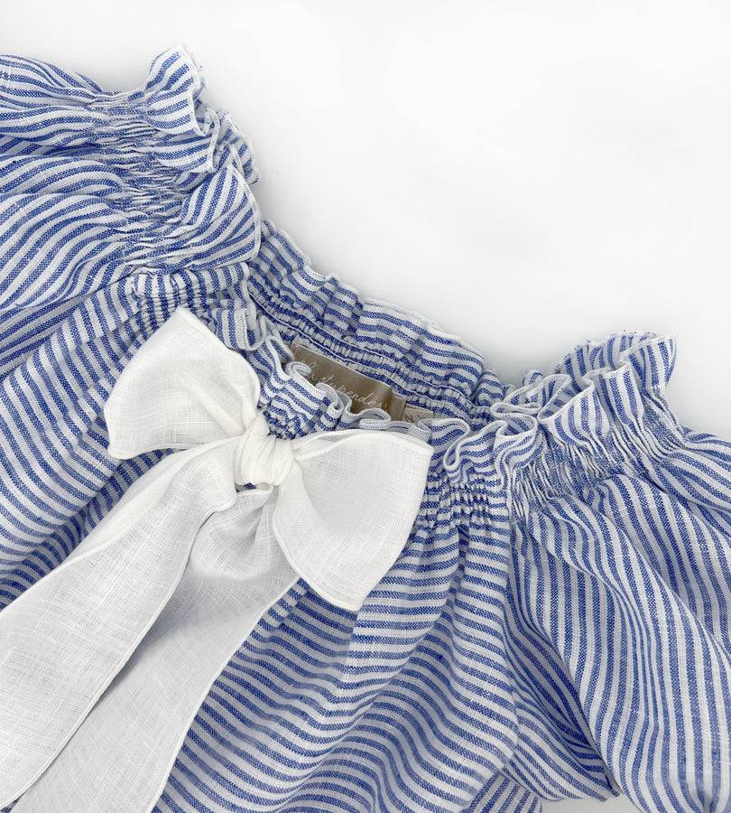 La Stupenderia WHITE AND BLUE STRIPED DRESS Nuovo