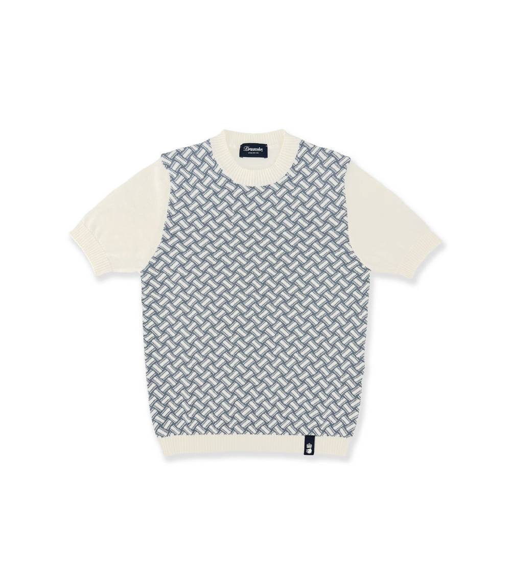 La Stupenderia WHITE AND BLUE KNIT SWEATER