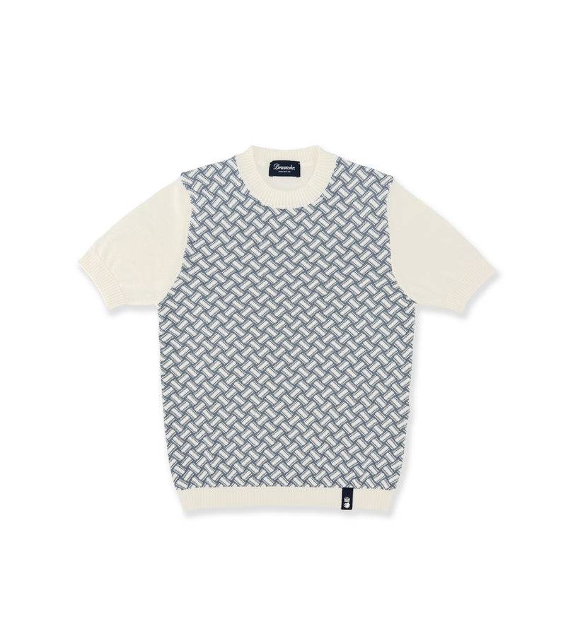 La Stupenderia WHITE AND BLUE KNIT SWEATER Promozione
