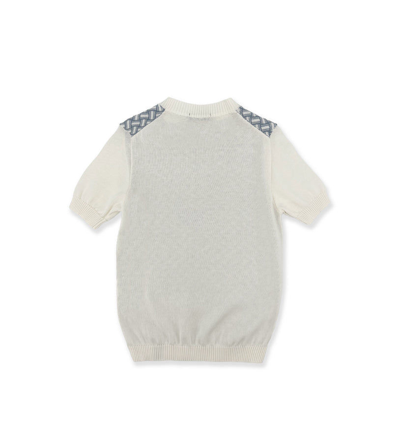 La Stupenderia WHITE AND BLUE KNIT SWEATER Promozione