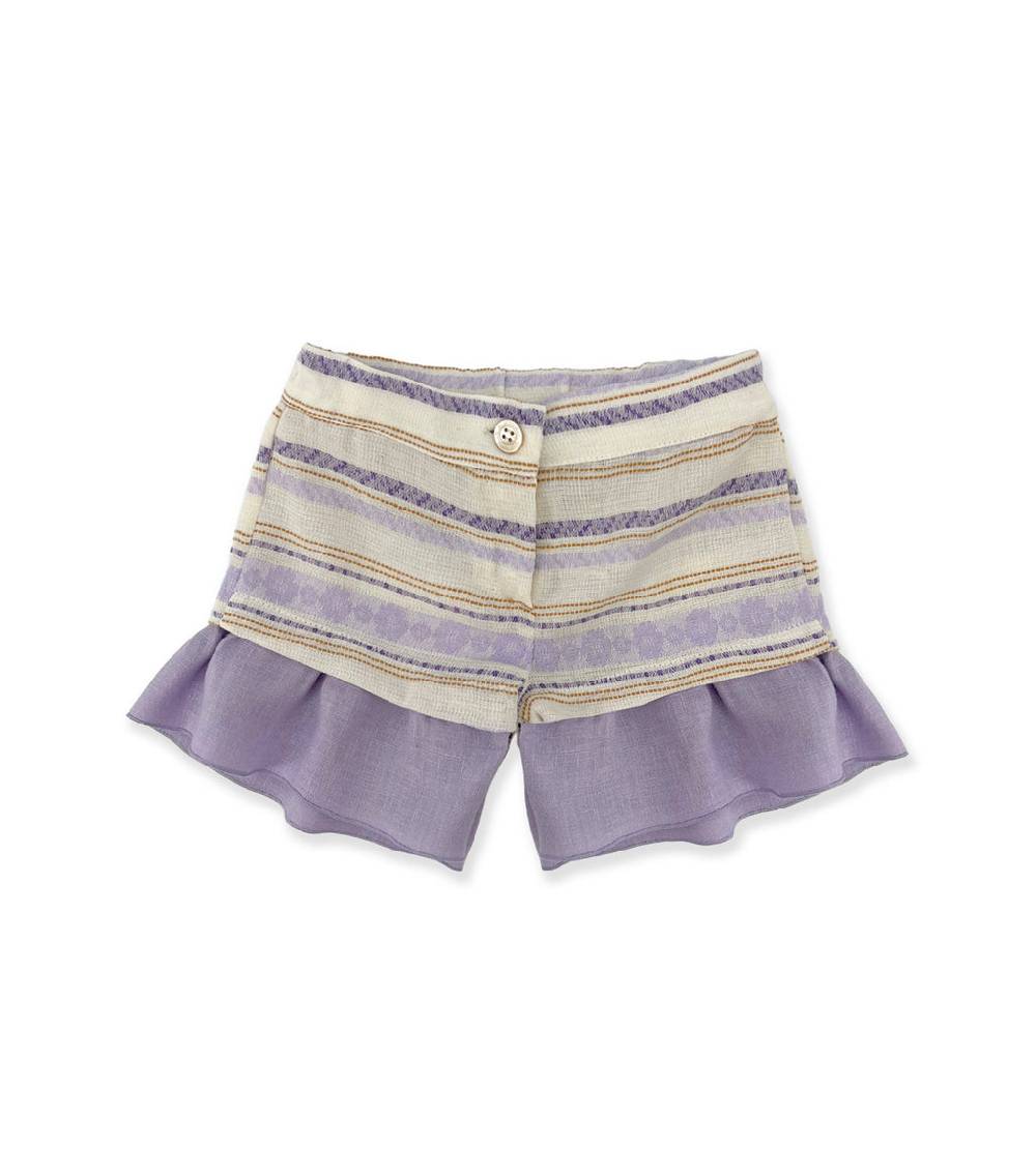 La Stupenderia SHORTS A RIGHE LILLA Consegna Veloce