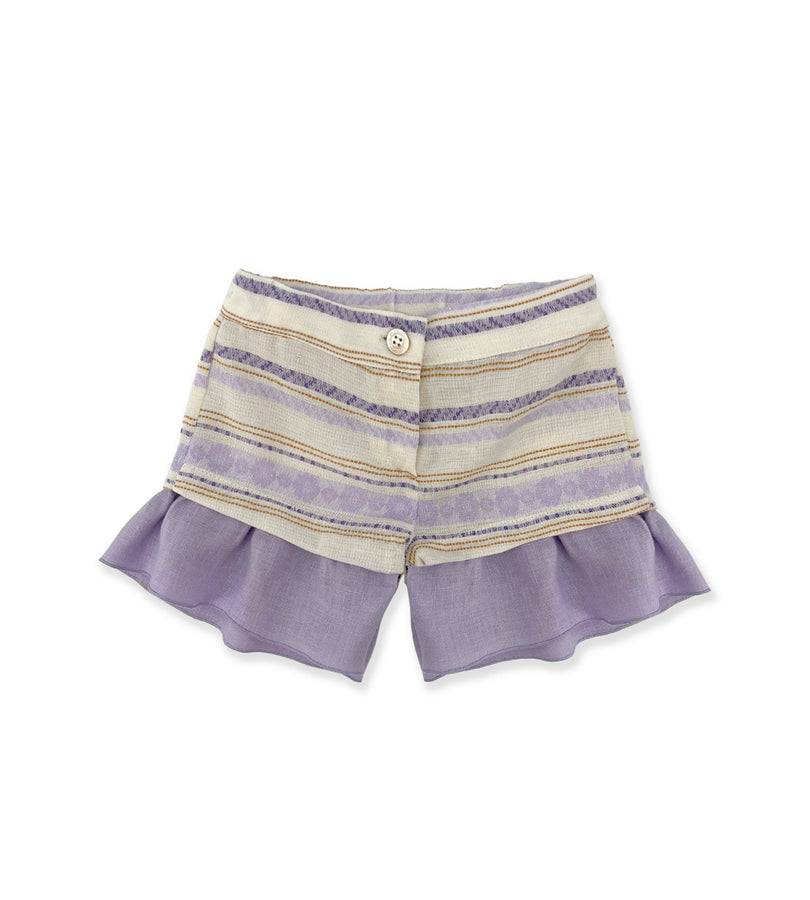 La Stupenderia SHORTS A RIGHE LILLA Consegna Veloce
