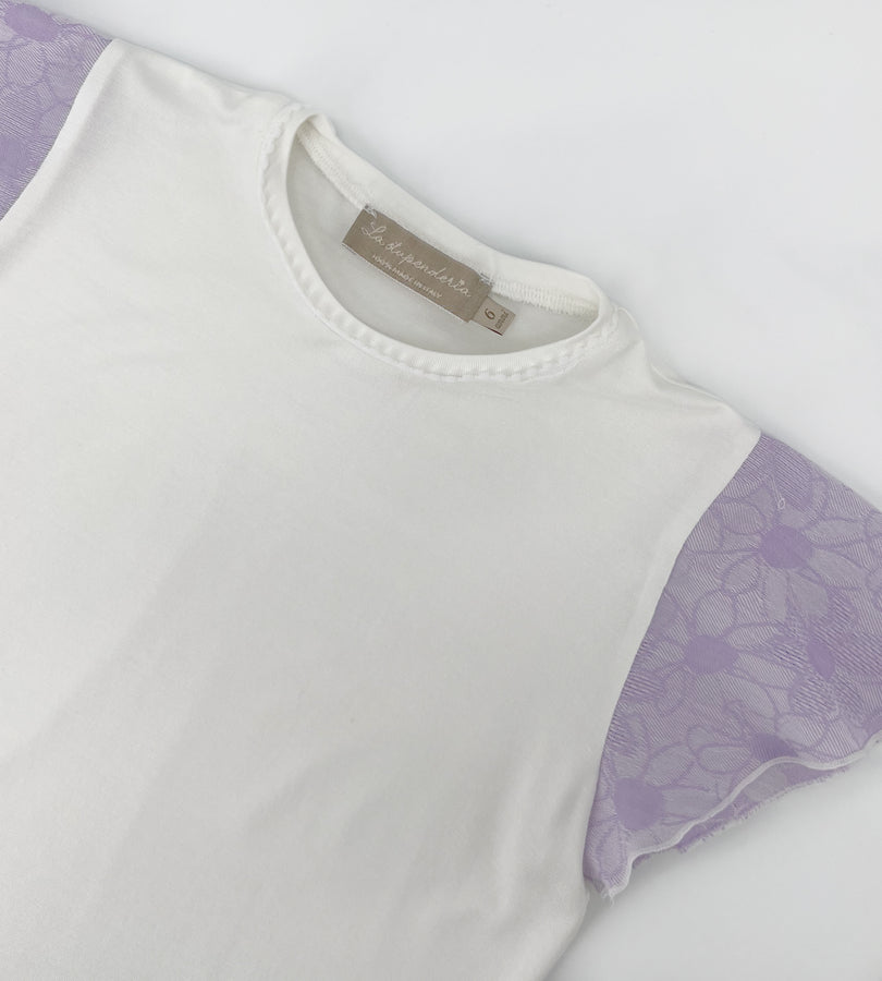 La Stupenderia WHITE AND LILAC T-SHIRT Promozione Limitata