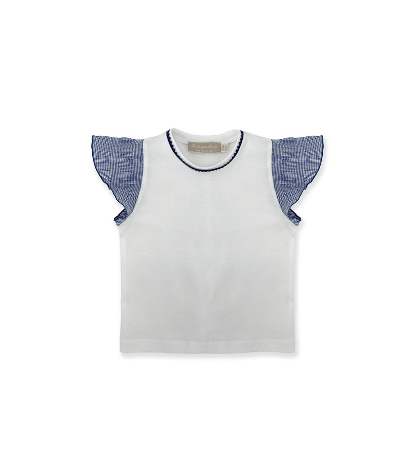 La Stupenderia T-SHIRT BIANCA E BLU Sottocosto