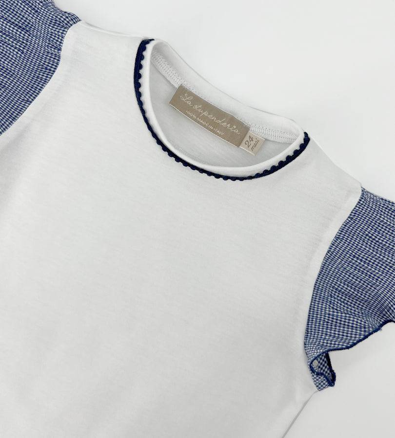 La Stupenderia T-SHIRT BIANCA E BLU Sottocosto