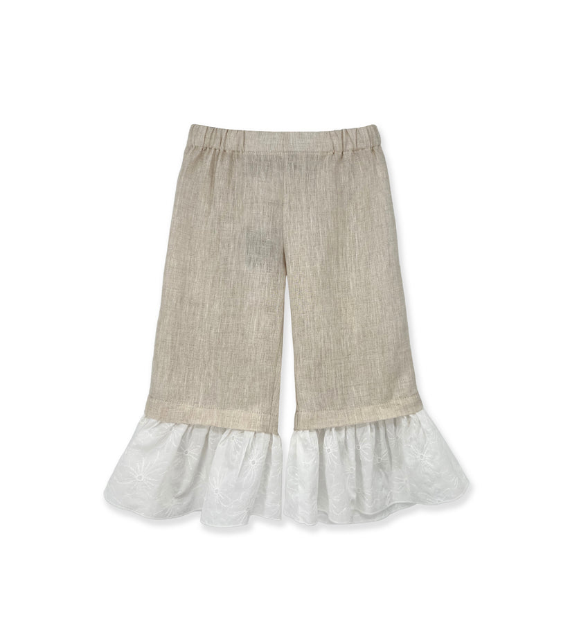 La Stupenderia BEIGE LINEN CAPRI PANTS Convenienza