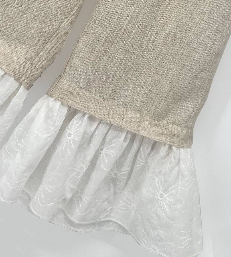 La Stupenderia BEIGE LINEN CAPRI PANTS Convenienza