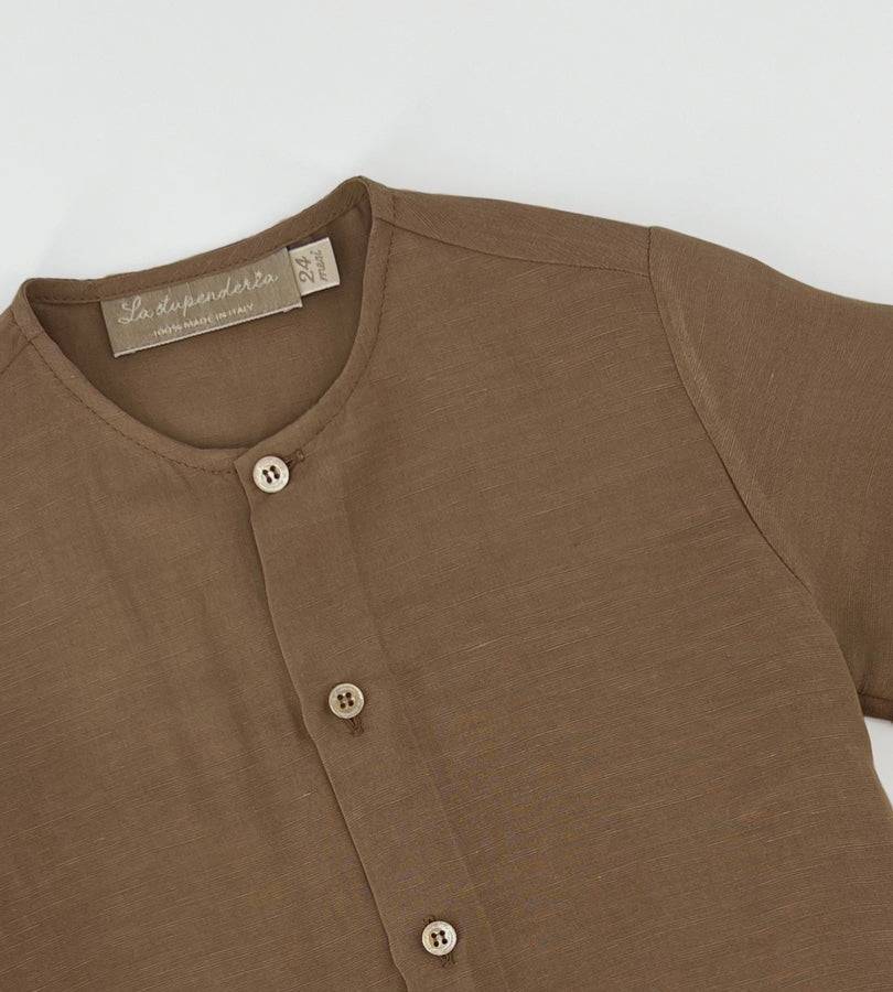 La Stupenderia CAMICIA LINO BISCOTTO Nuova