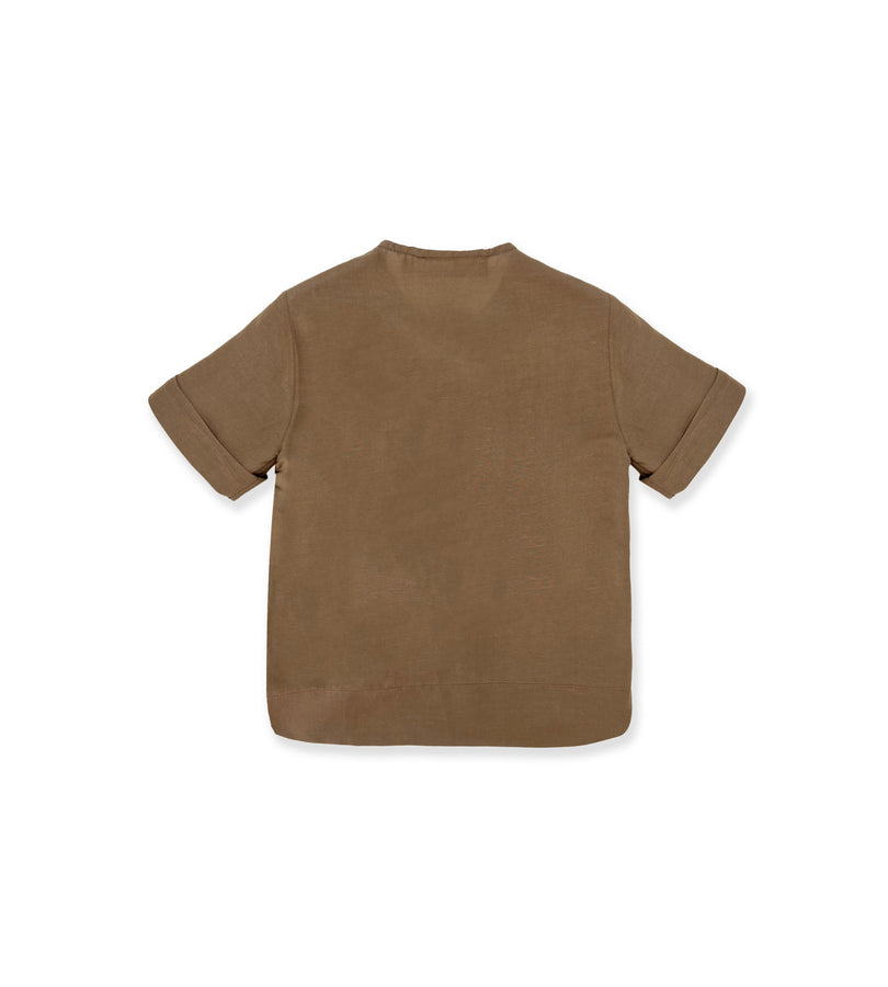 La Stupenderia CAMICIA LINO BISCOTTO Nuova